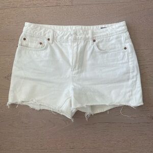 All Saints White Sandy Frayed Jean Shorts